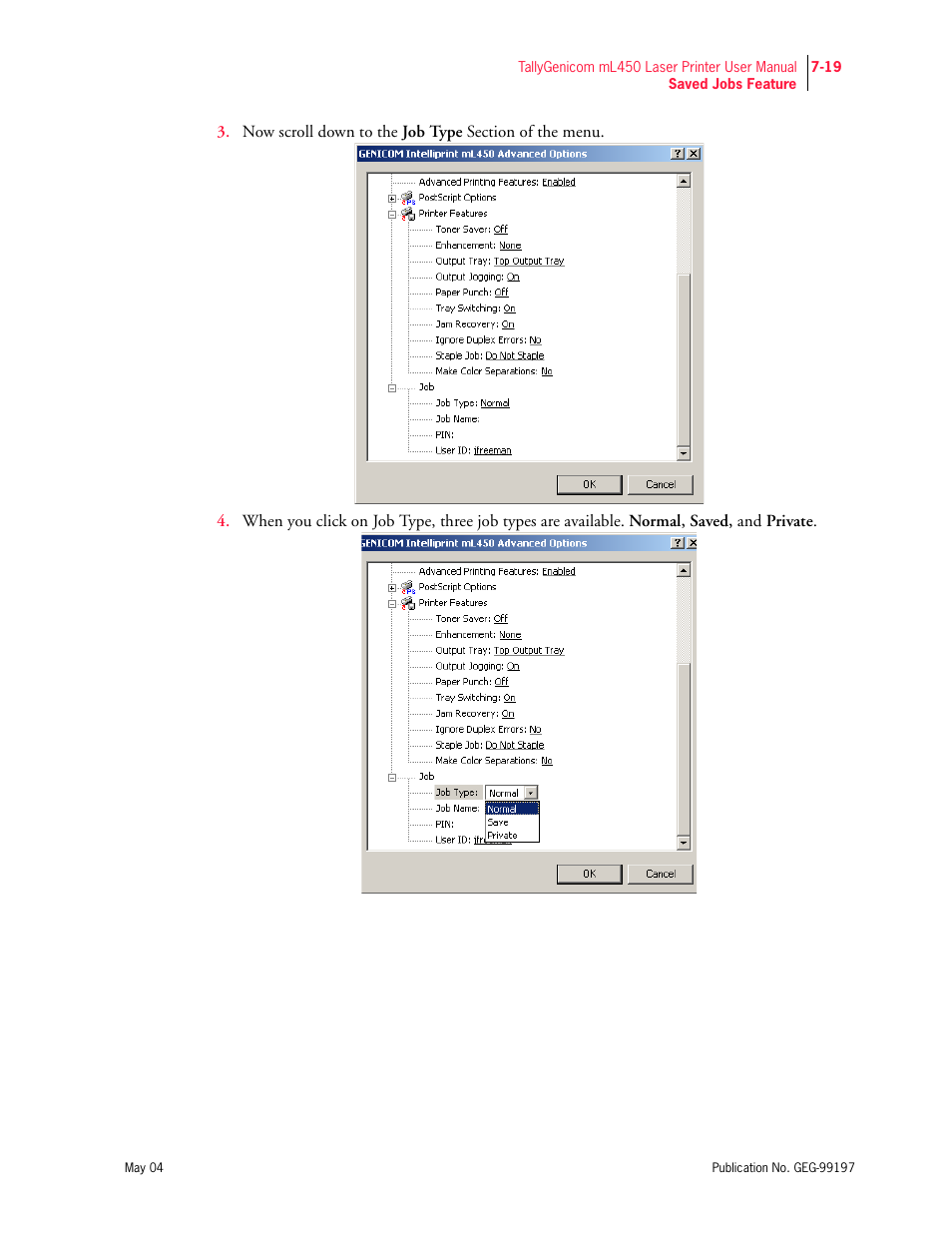Tally Genicom mL450 User Manual | Page 191 / 232