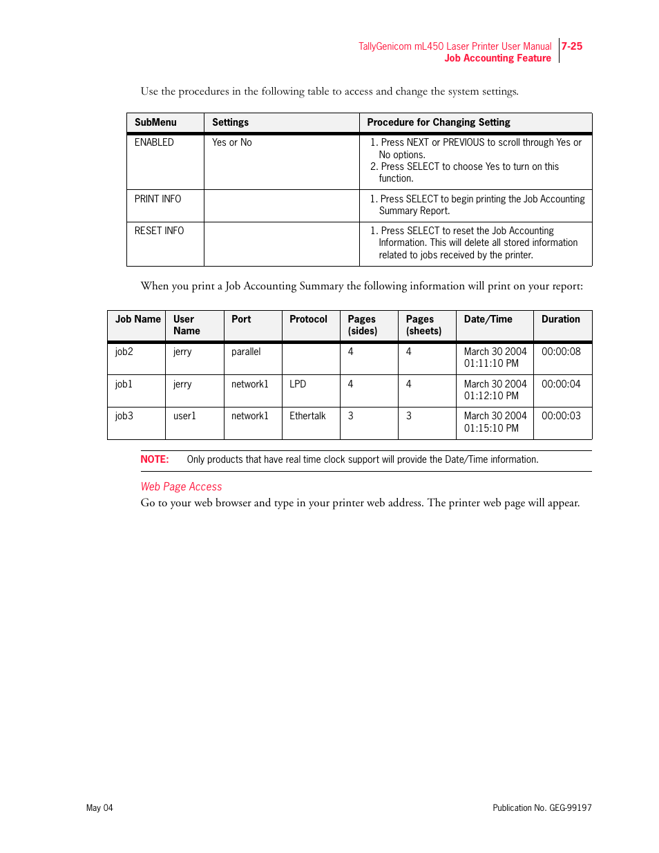 Tally Genicom mL450 User Manual | Page 197 / 232