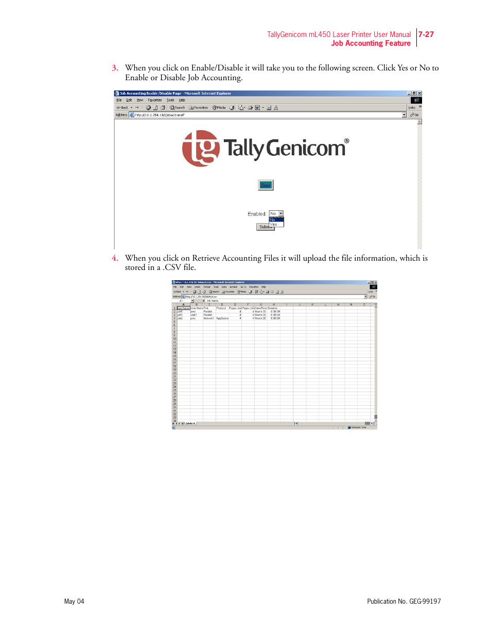 Tally Genicom mL450 User Manual | Page 199 / 232