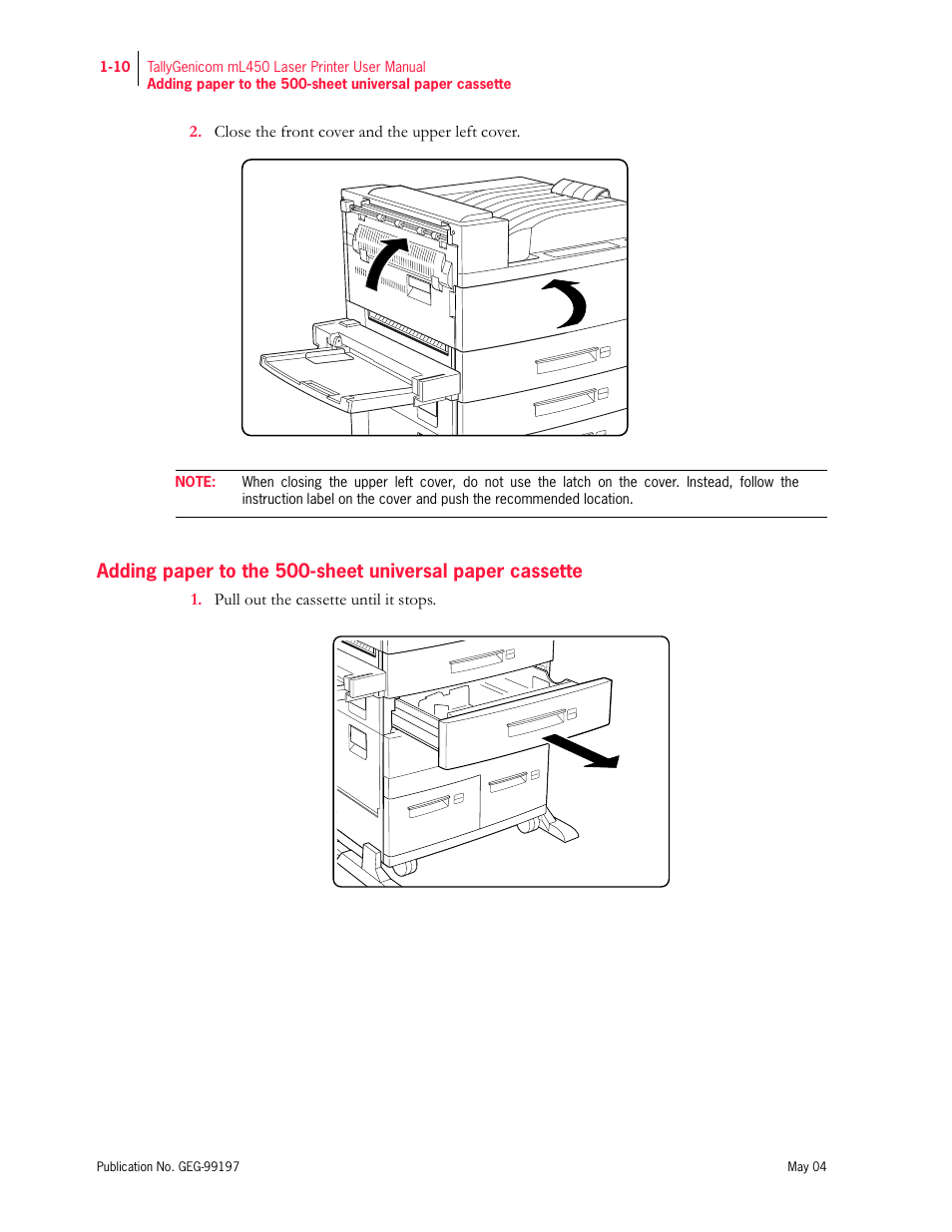 Tally Genicom mL450 User Manual | Page 30 / 232