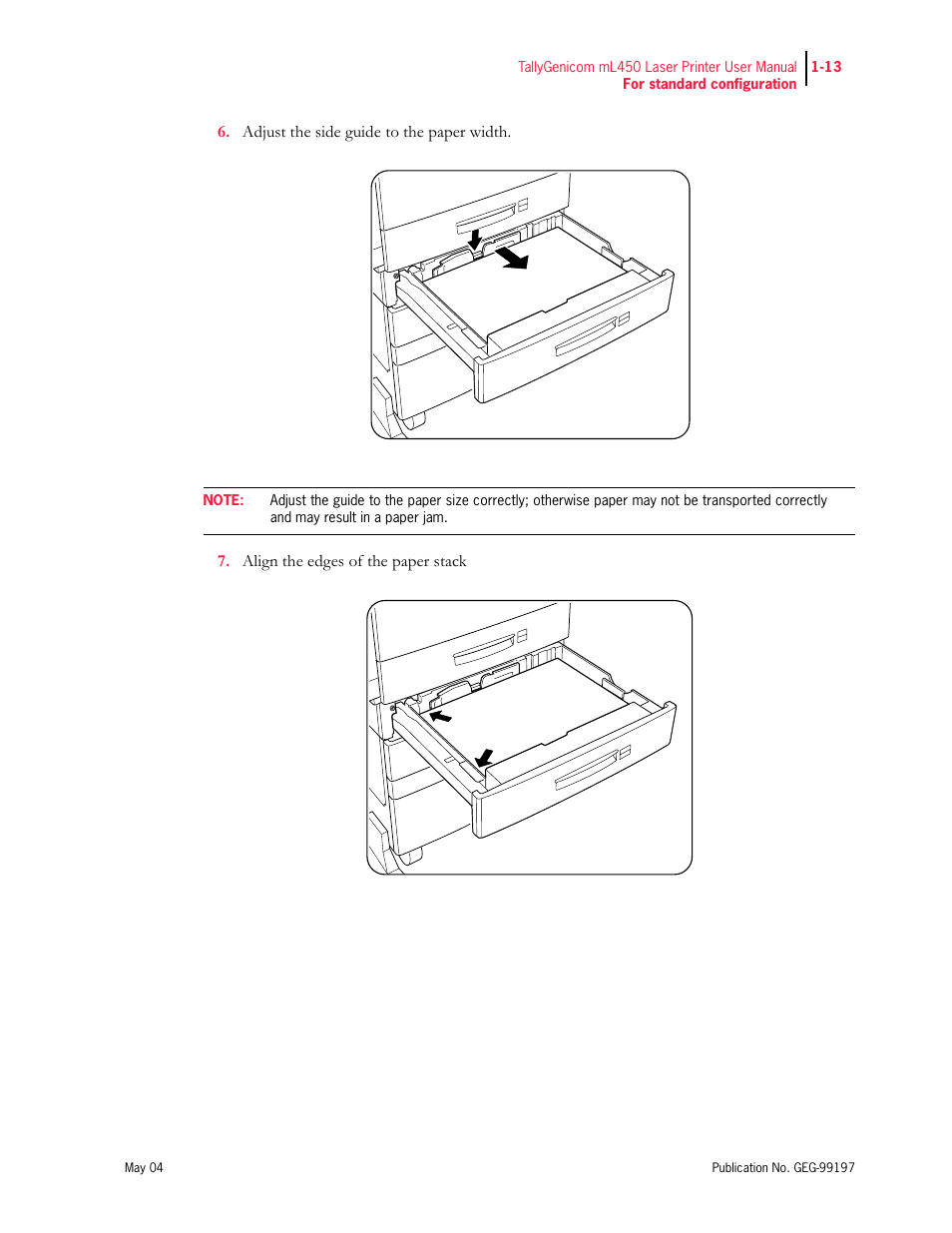 Tally Genicom mL450 User Manual | Page 33 / 232