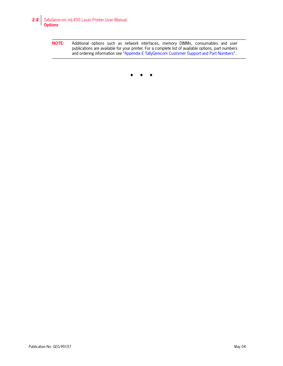 Tally Genicom mL450 User Manual | Page 52 / 232