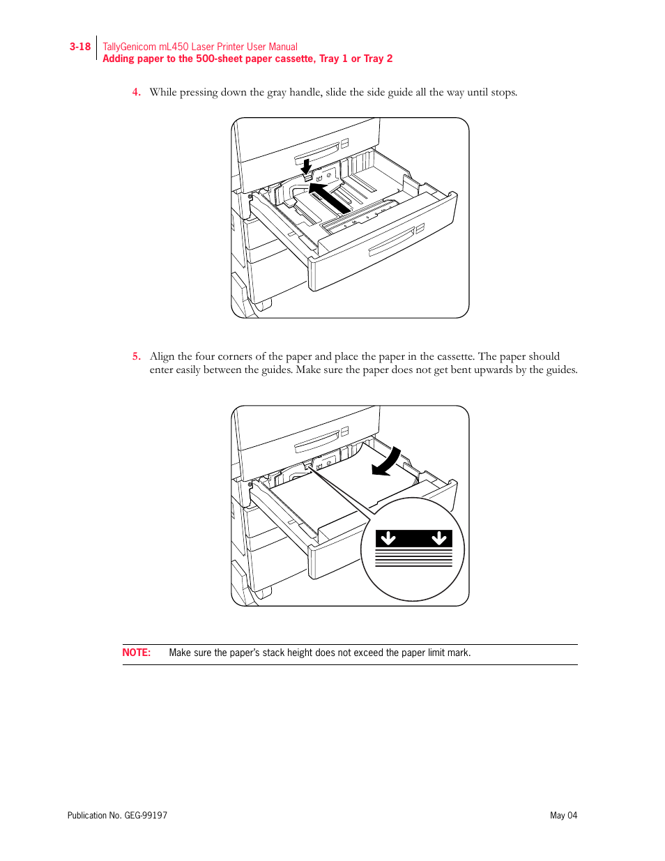 Tally Genicom mL450 User Manual | Page 70 / 232