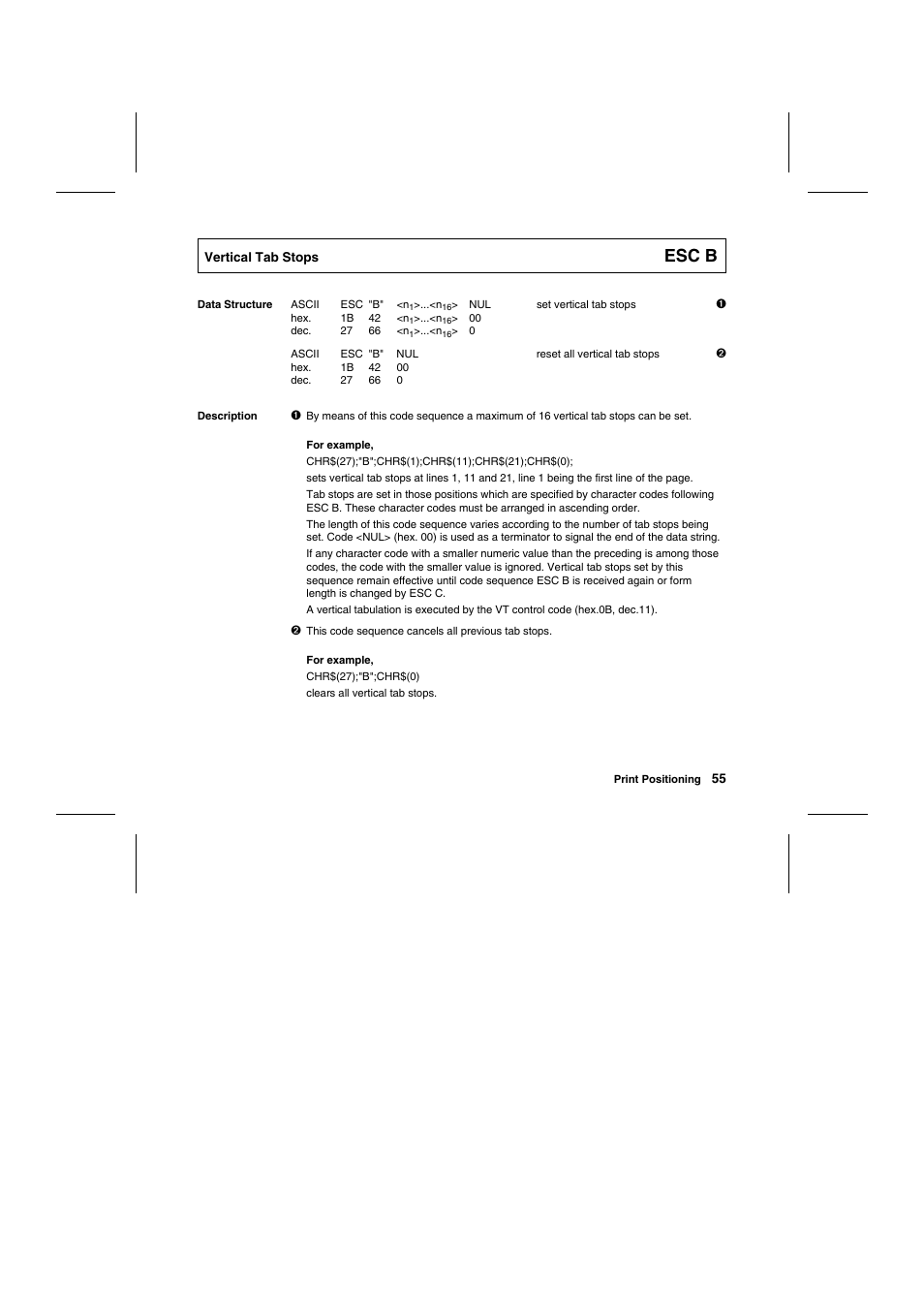 Esc b | Tally Genicom Matrix Printer User Manual | Page 138 / 409
