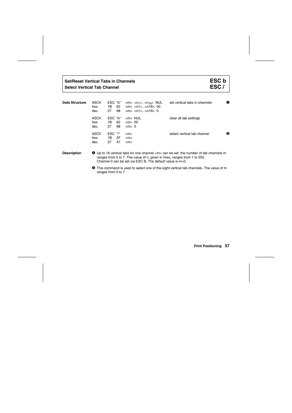 Esc b | Tally Genicom Matrix Printer User Manual | Page 140 / 409