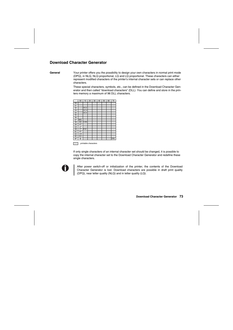 Download character generator | Tally Genicom Matrix Printer User Manual | Page 156 / 409