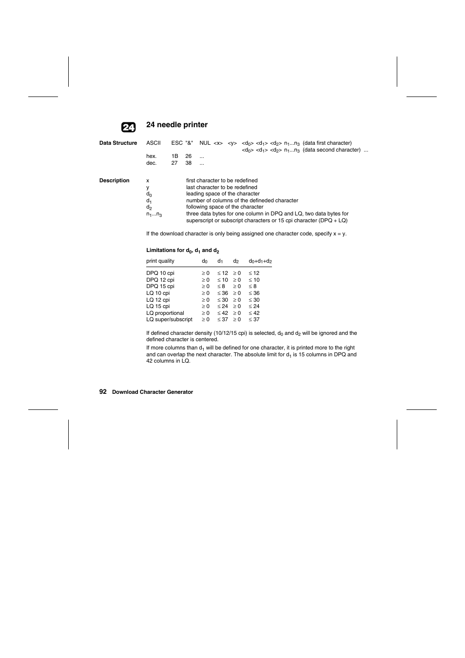 24 needle printer | Tally Genicom Matrix Printer User Manual | Page 175 / 409