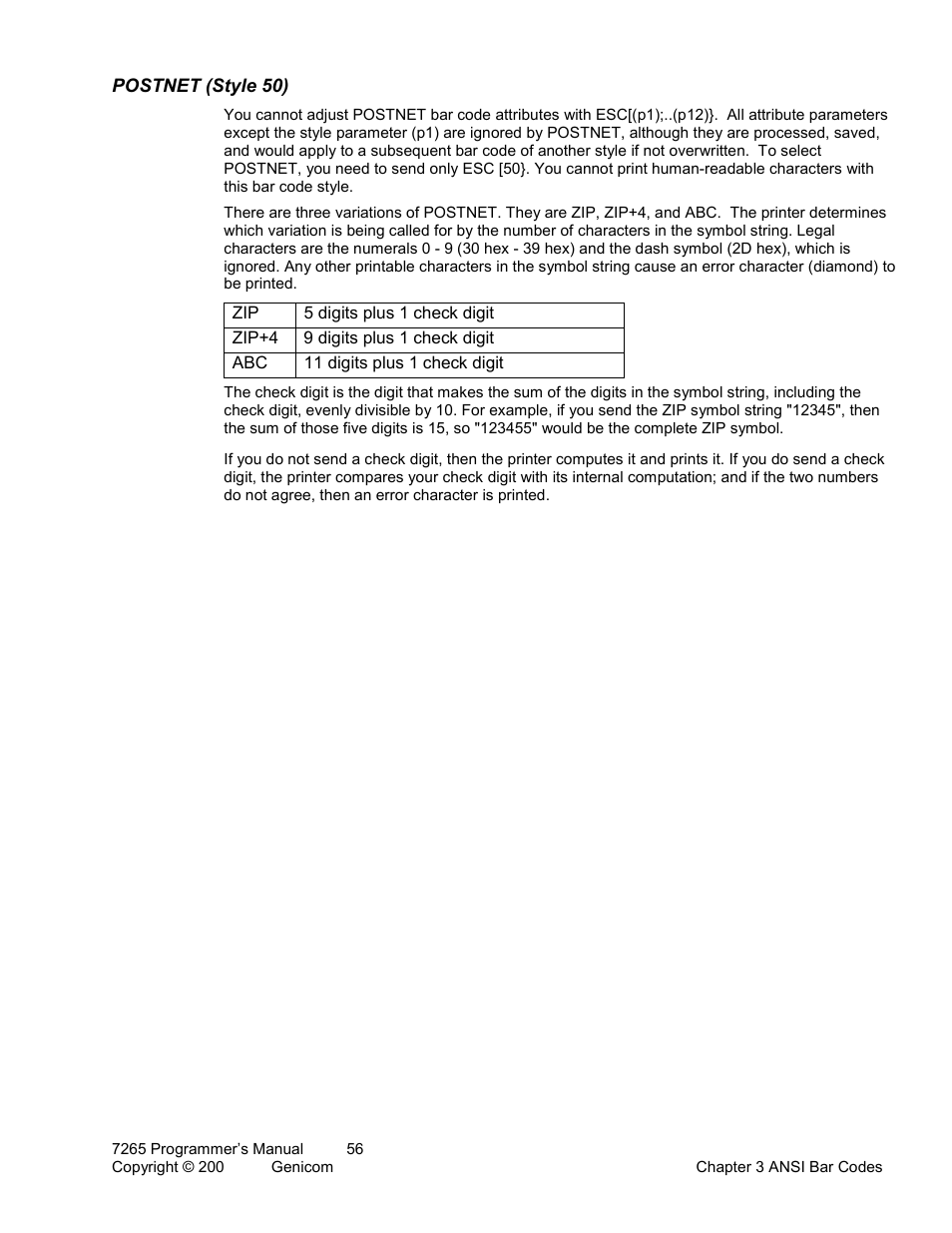 Upc/ean 5 supplement (styles 21 and 23), Postnet (style 50) | Tally Genicom Matrix Printer User Manual | Page 60 / 409