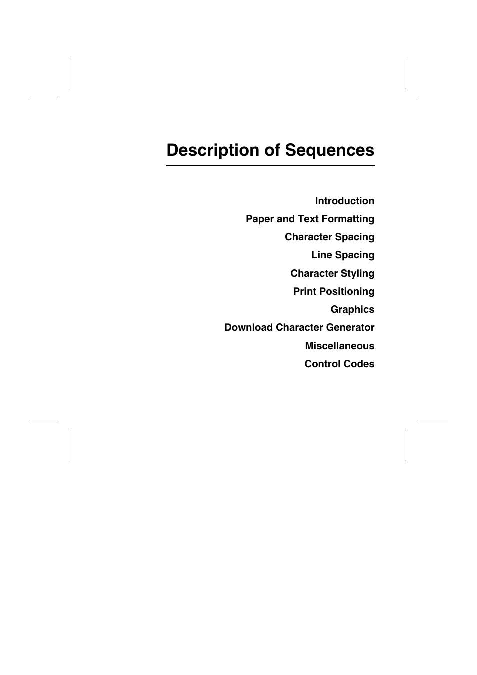 Description of sequences | Tally Genicom Matrix Printer User Manual | Page 84 / 409