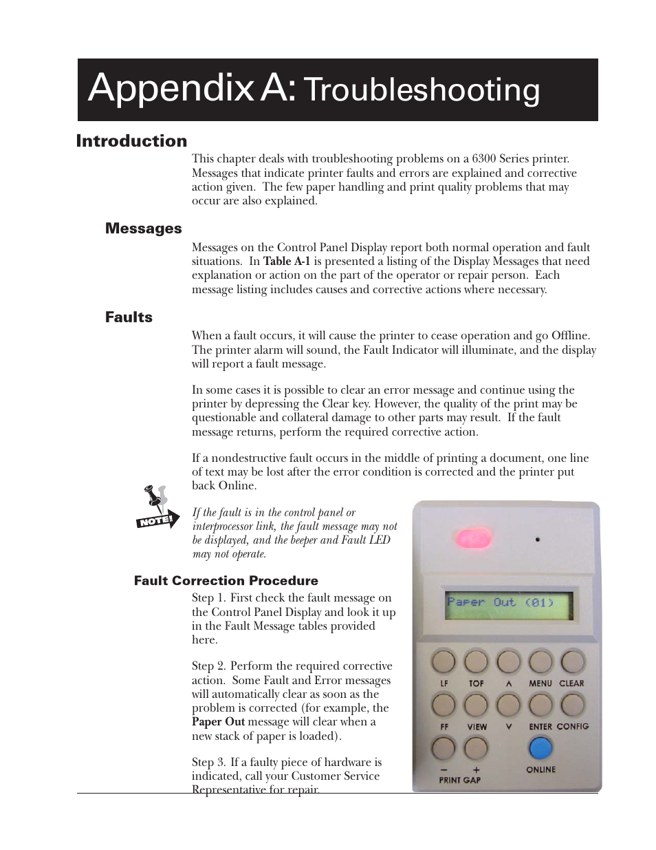 Appendix a, Troubleshooting | Tally Genicom 2900 User Manual | Page 71 / 84