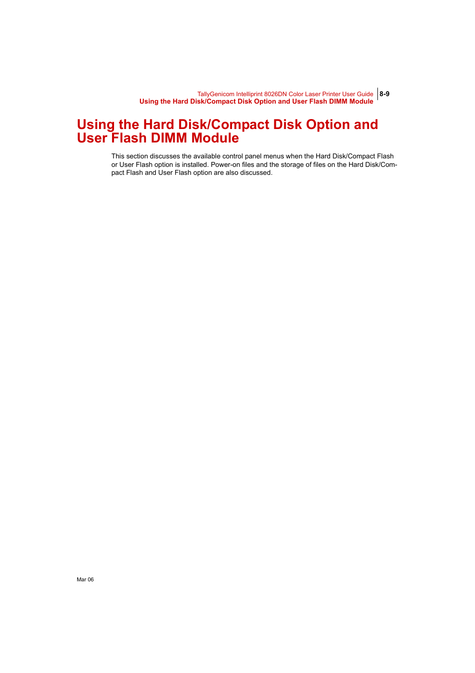Tally Genicom Intelliprint 8026DN User Manual | Page 209 / 260