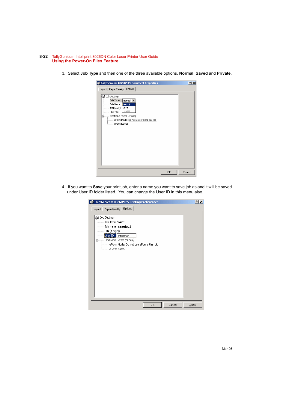 Tally Genicom Intelliprint 8026DN User Manual | Page 222 / 260