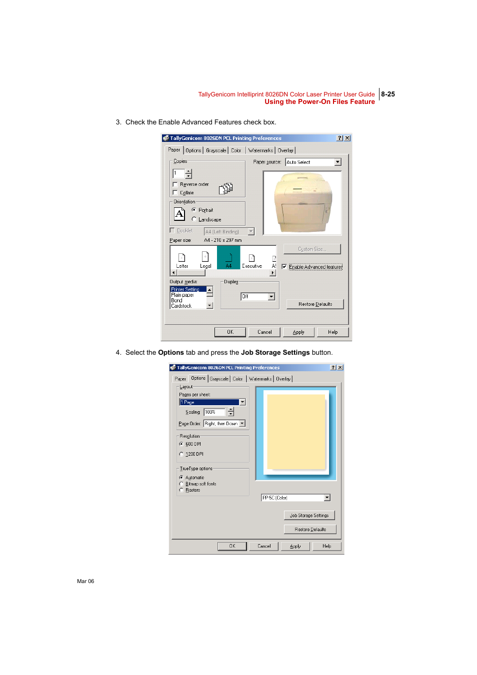 Tally Genicom Intelliprint 8026DN User Manual | Page 225 / 260
