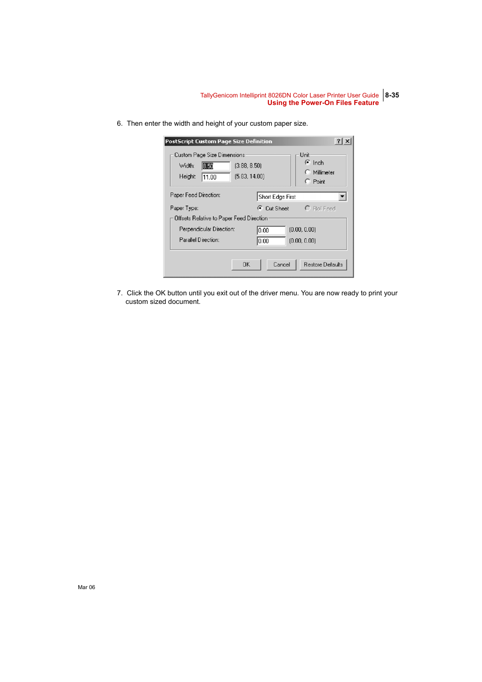 Tally Genicom Intelliprint 8026DN User Manual | Page 235 / 260