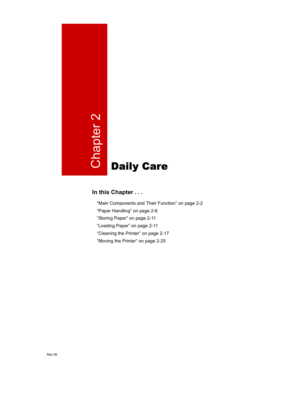 Daily care, Chapter 2 | Tally Genicom Intelliprint 8026DN User Manual | Page 57 / 260