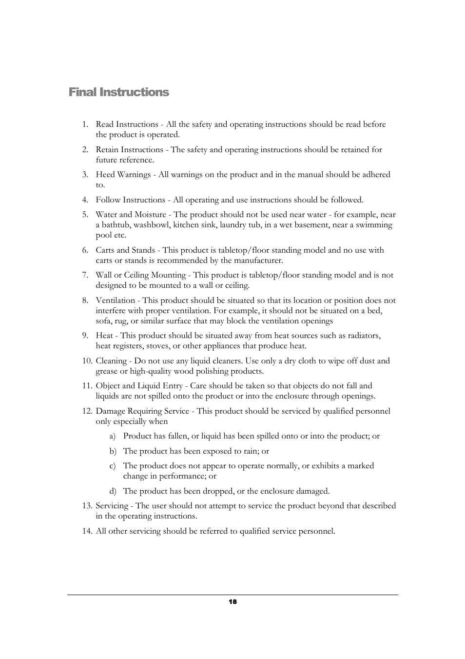 Final instructions | Teresonic Magnus Monitor Speakers User Manual | Page 20 / 20