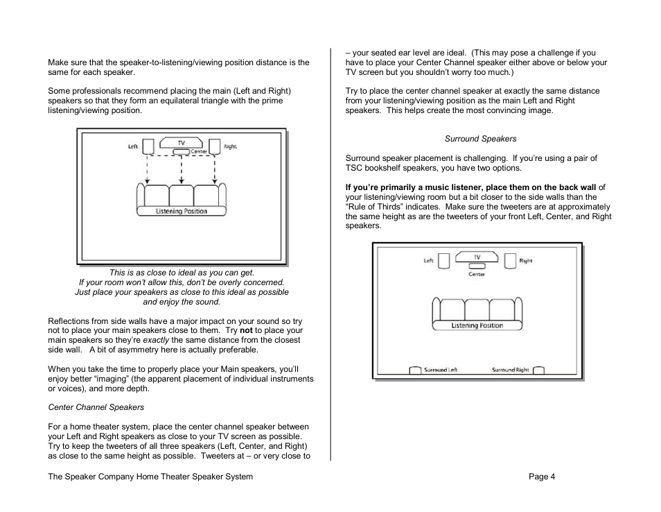 The Speaker Company Home Theater Speaker User Manual | Page 4 / 8