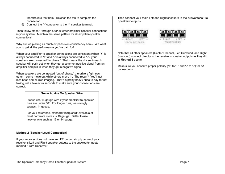 The Speaker Company Home Theater Speaker User Manual | Page 7 / 8