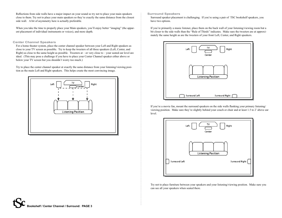 The Speaker Company bookshelf/center channel/surround speakers User Manual | Page 3 / 6