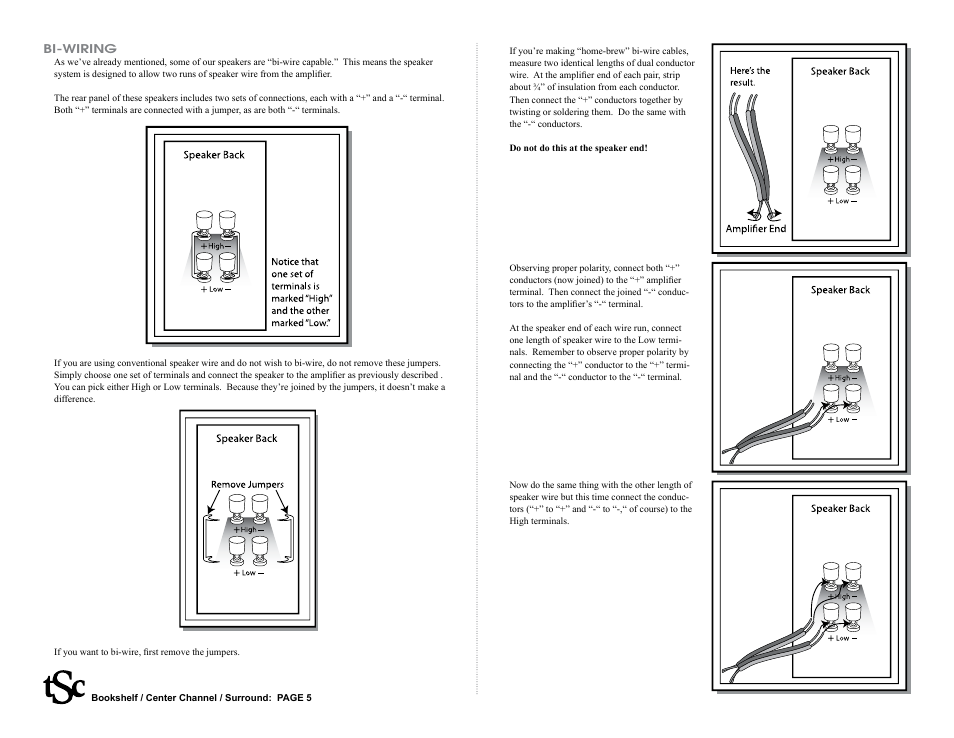 The Speaker Company bookshelf/center channel/surround speakers User Manual | Page 5 / 6
