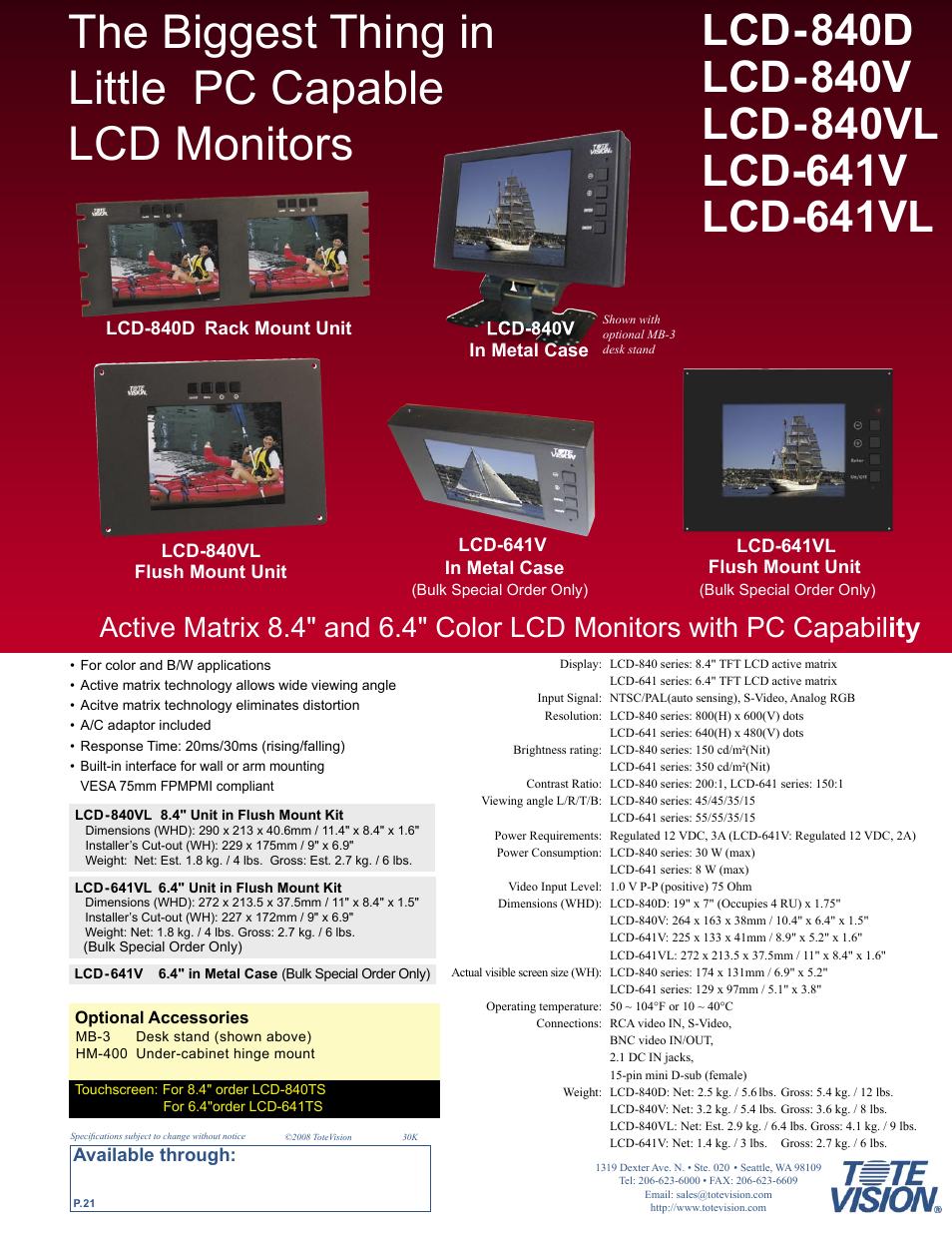 Tote Vision LCD-841SDI User Manual | Page 21 / 32