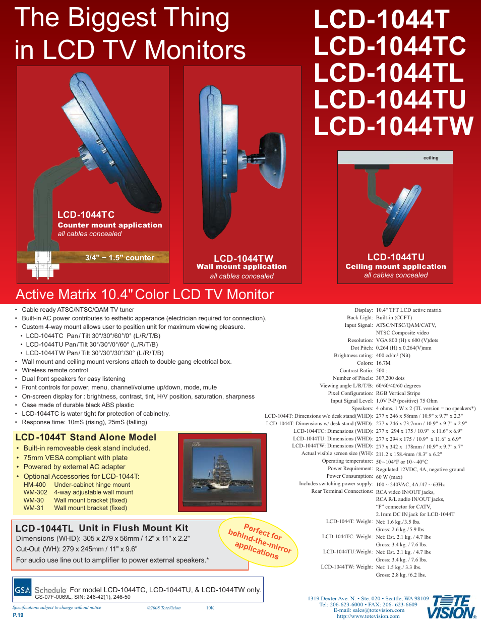 Tote Vision LCD-1044TL User Manual | 1 page