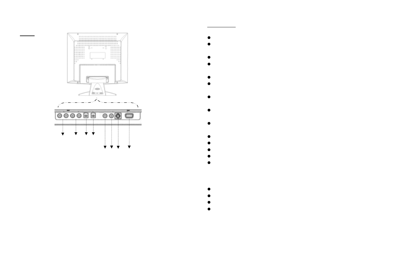 Inputs diagram, Inputs, Precautions | Tote Vision LCD-1513TS User Manual | Page 7 / 10