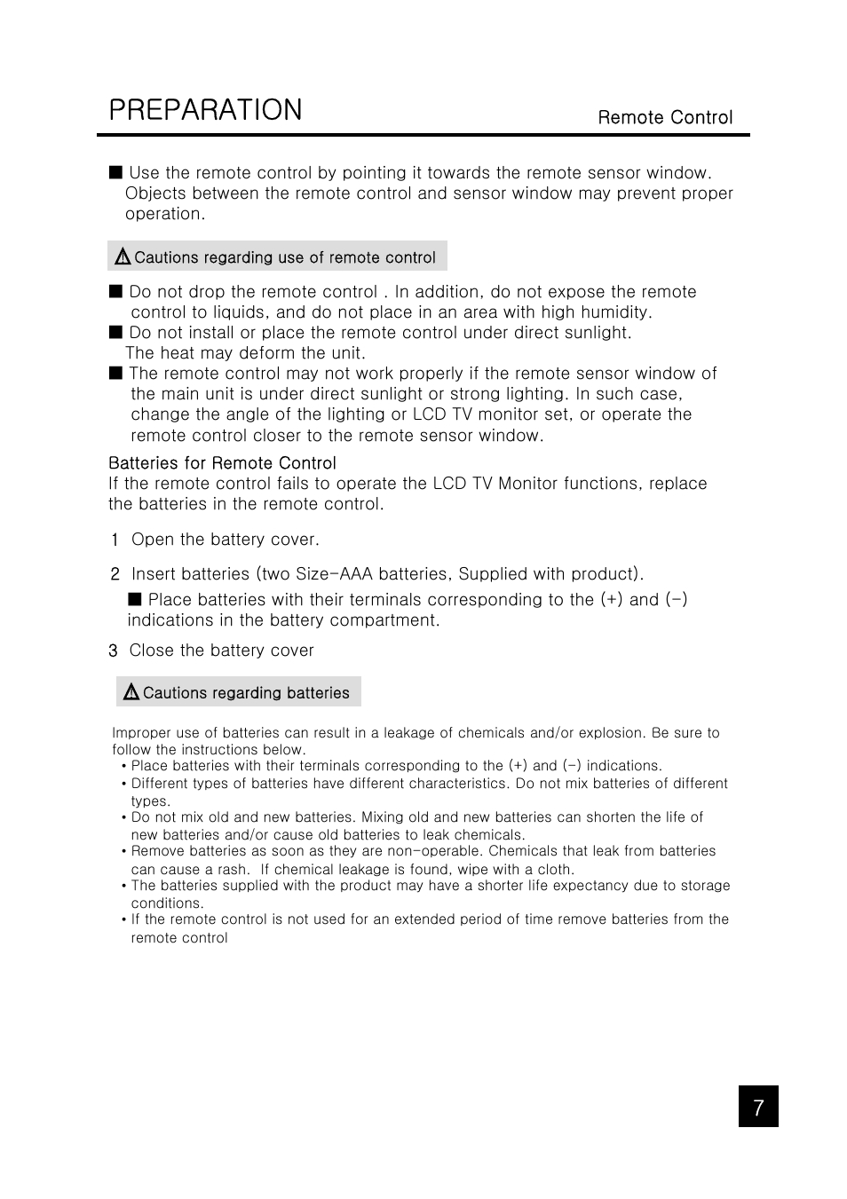 Preparation | Tote Vision LCD-1047VT User Manual | Page 6 / 18