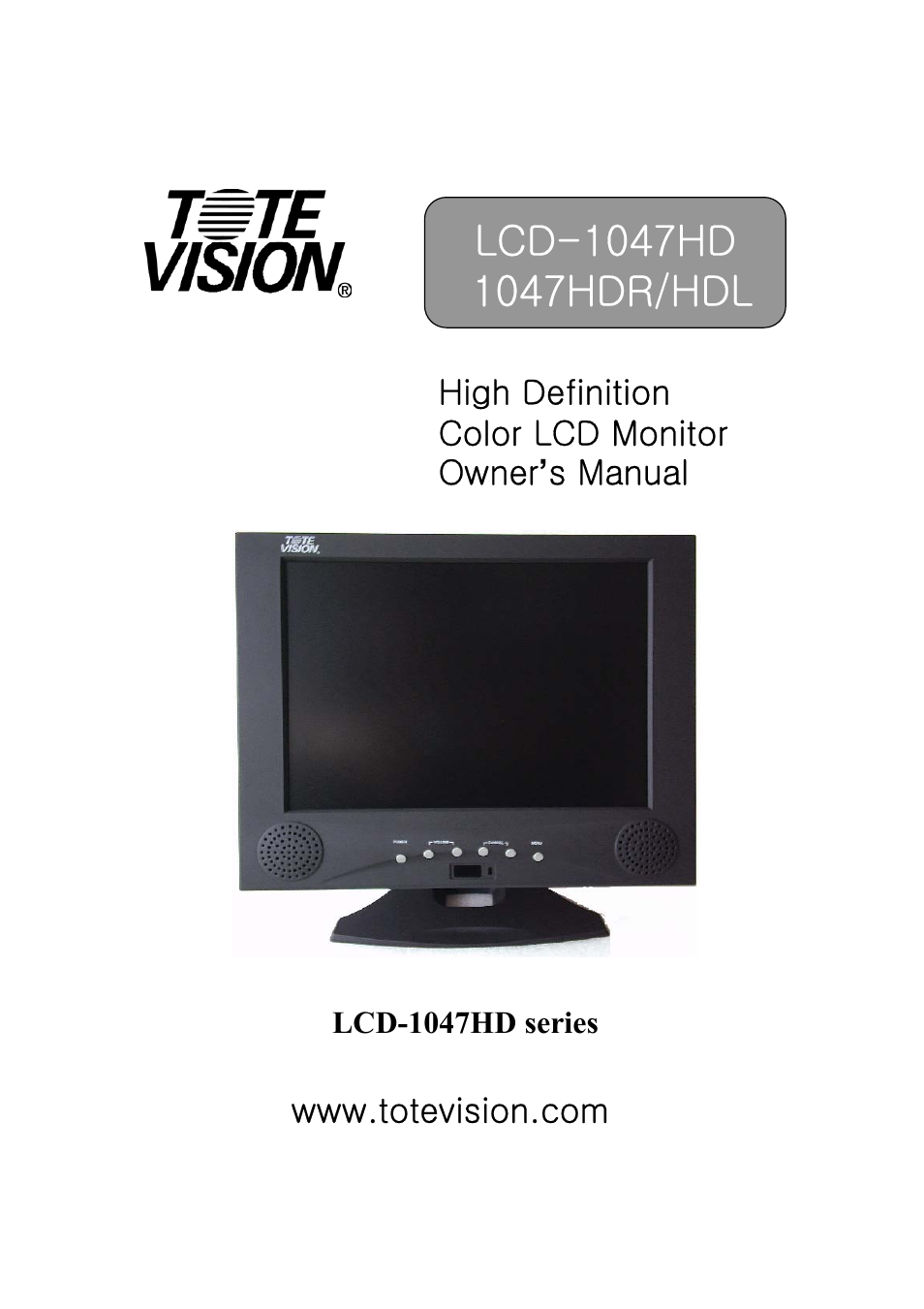 Tote Vision LCD-1047HD User Manual | 16 pages