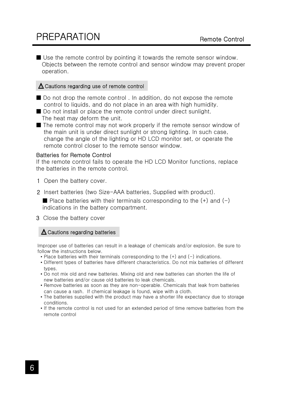 Preparation | Tote Vision LCD-1047HD User Manual | Page 6 / 16