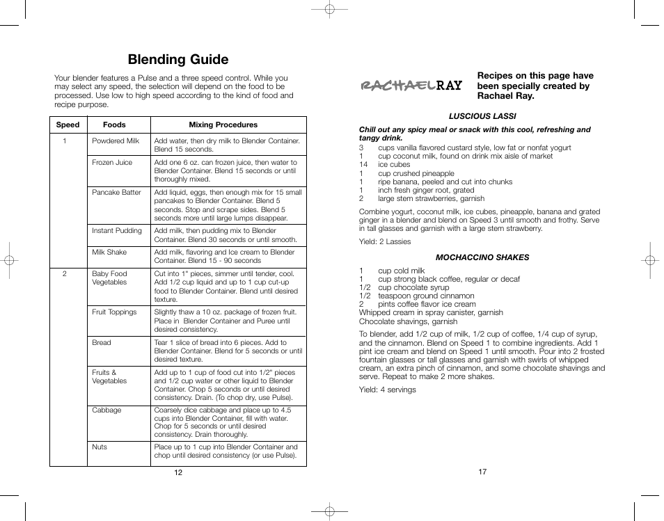 Blending guide | Toastmaster RRBL3A User Manual | Page 17 / 28
