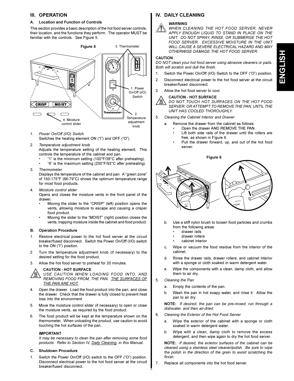English | Toastmaster HFS72 User Manual | Page 3 / 4