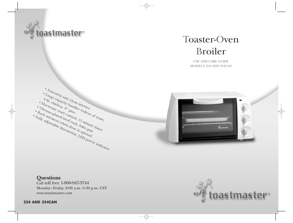 Toaster- o ven b roiler | Toastmaster 354 User Manual | Page 14 / 14