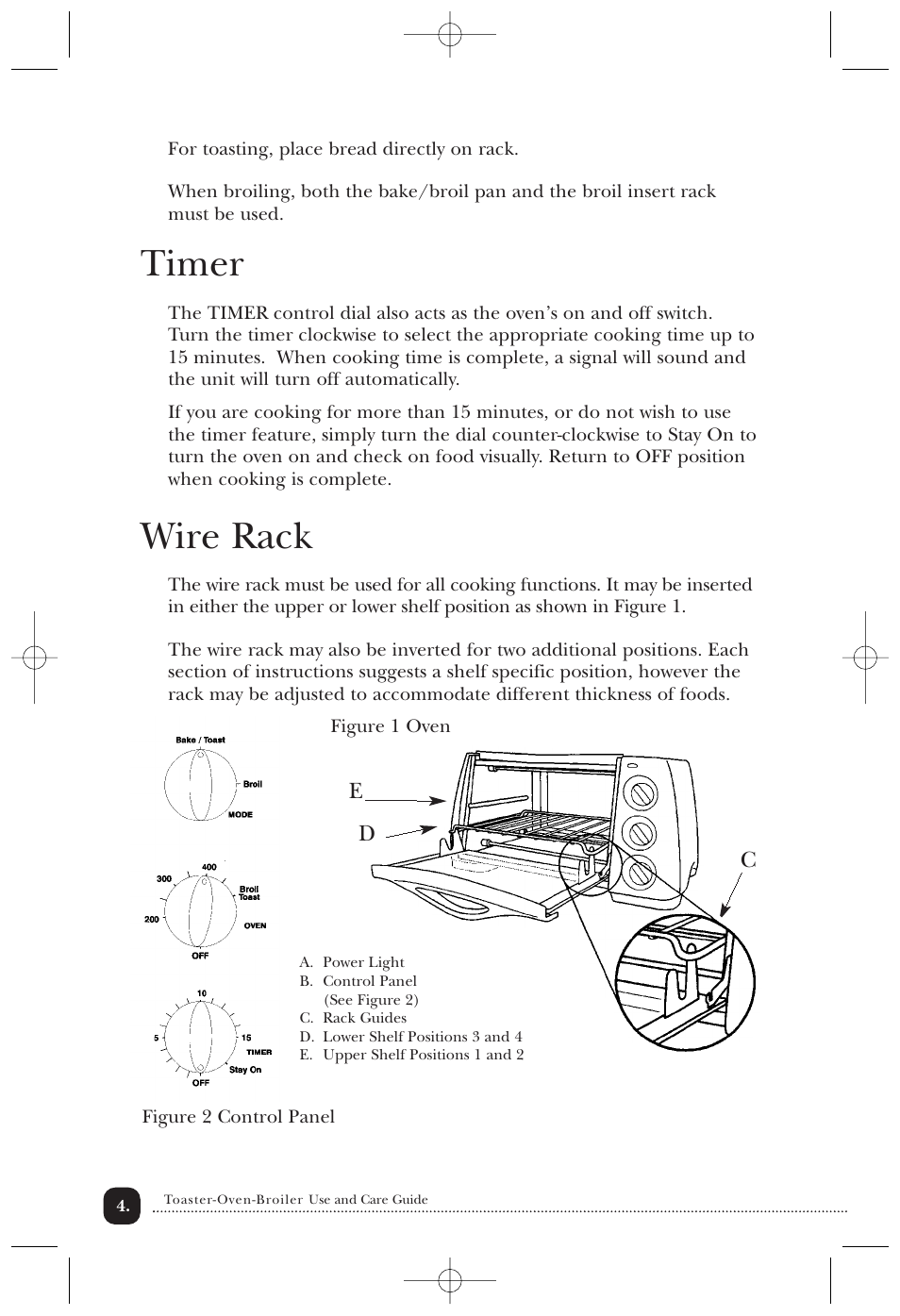 Timer, Wire rack | Toastmaster 354 User Manual | Page 5 / 14