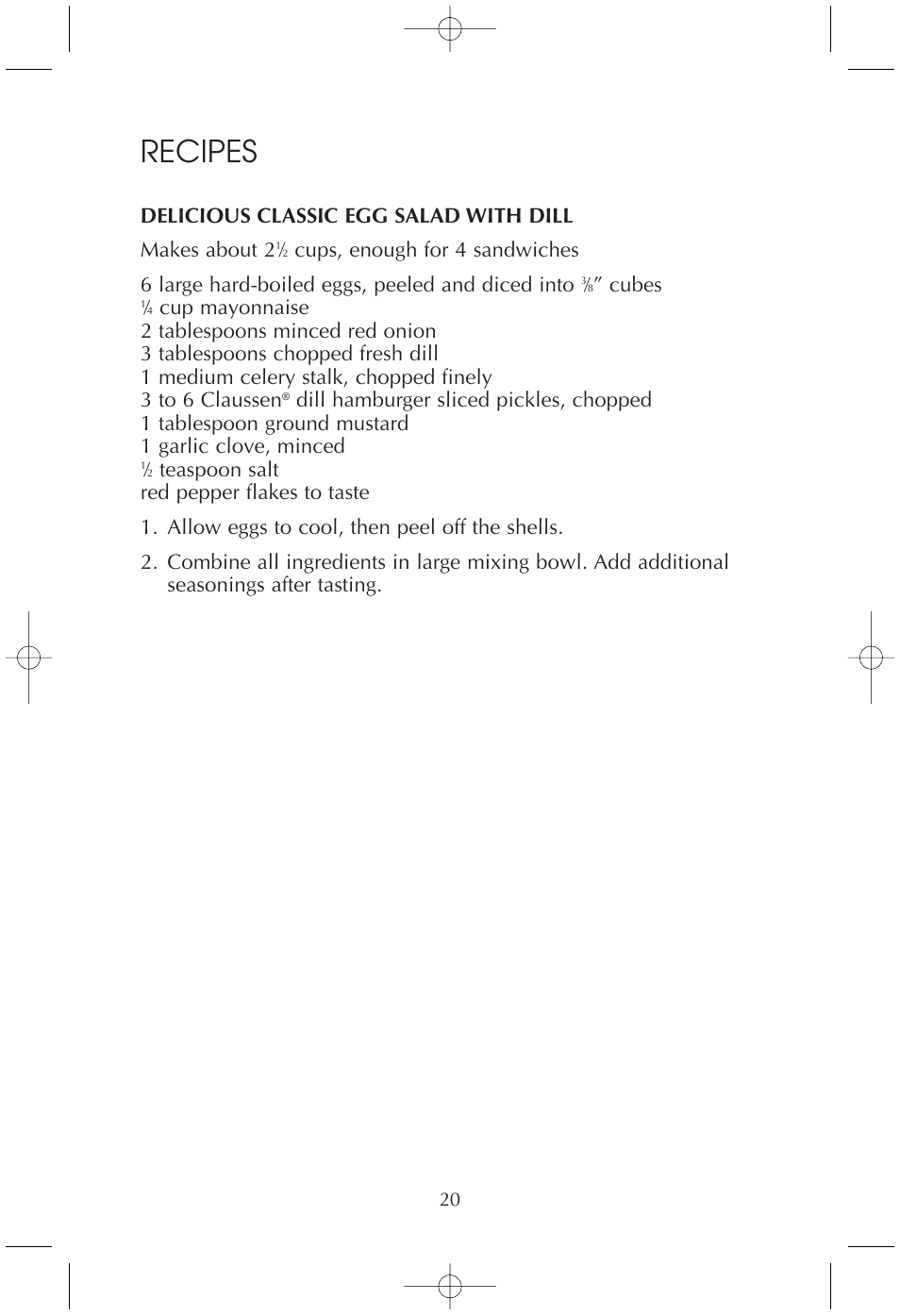 Recipes | Toastmaster TMFS4401 User Manual | Page 20 / 24