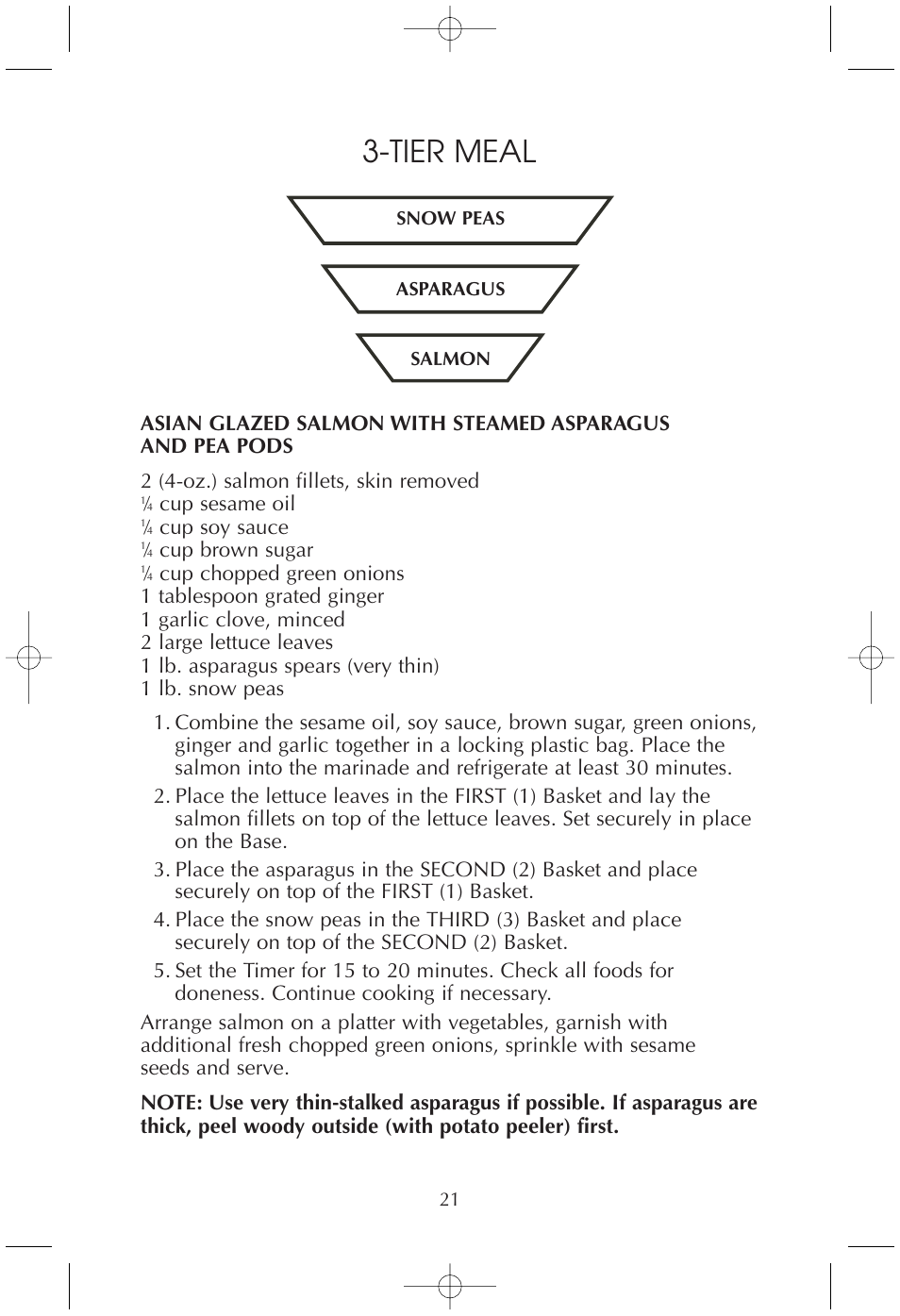 Tier meal | Toastmaster TMFS4401 User Manual | Page 21 / 24