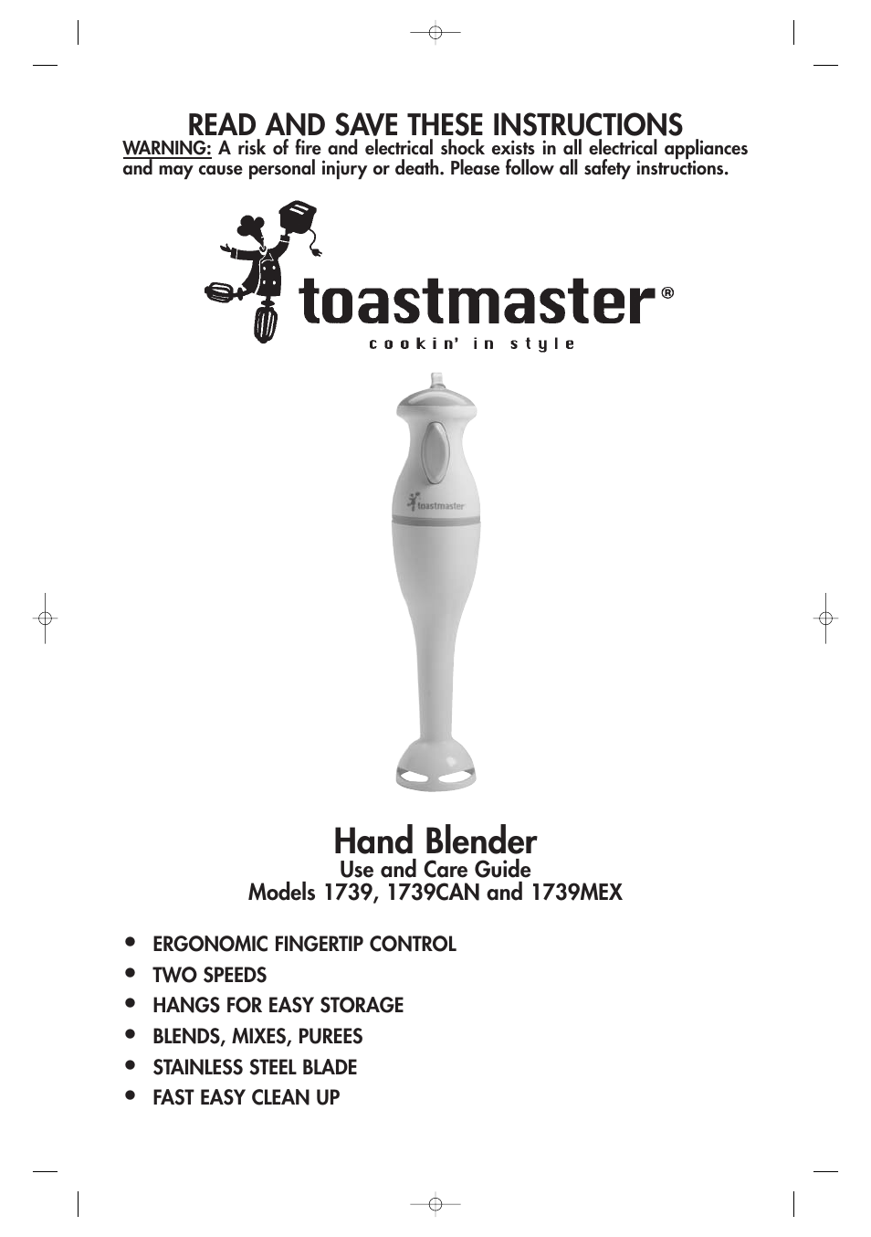 Toastmaster 1739CAN User Manual | 6 pages