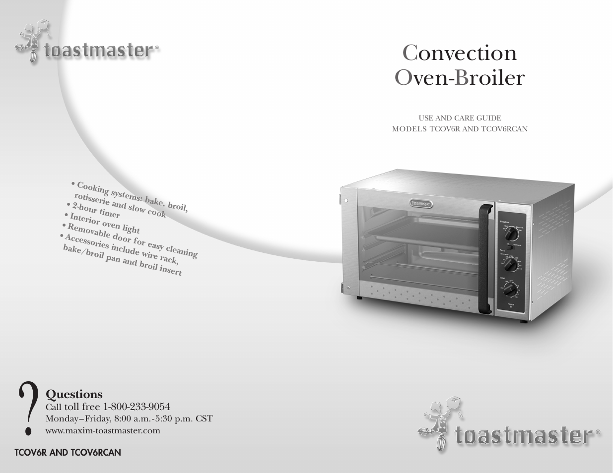 Convection o ven- b roiler | Toastmaster TCOV6R User Manual | Page 33 / 33