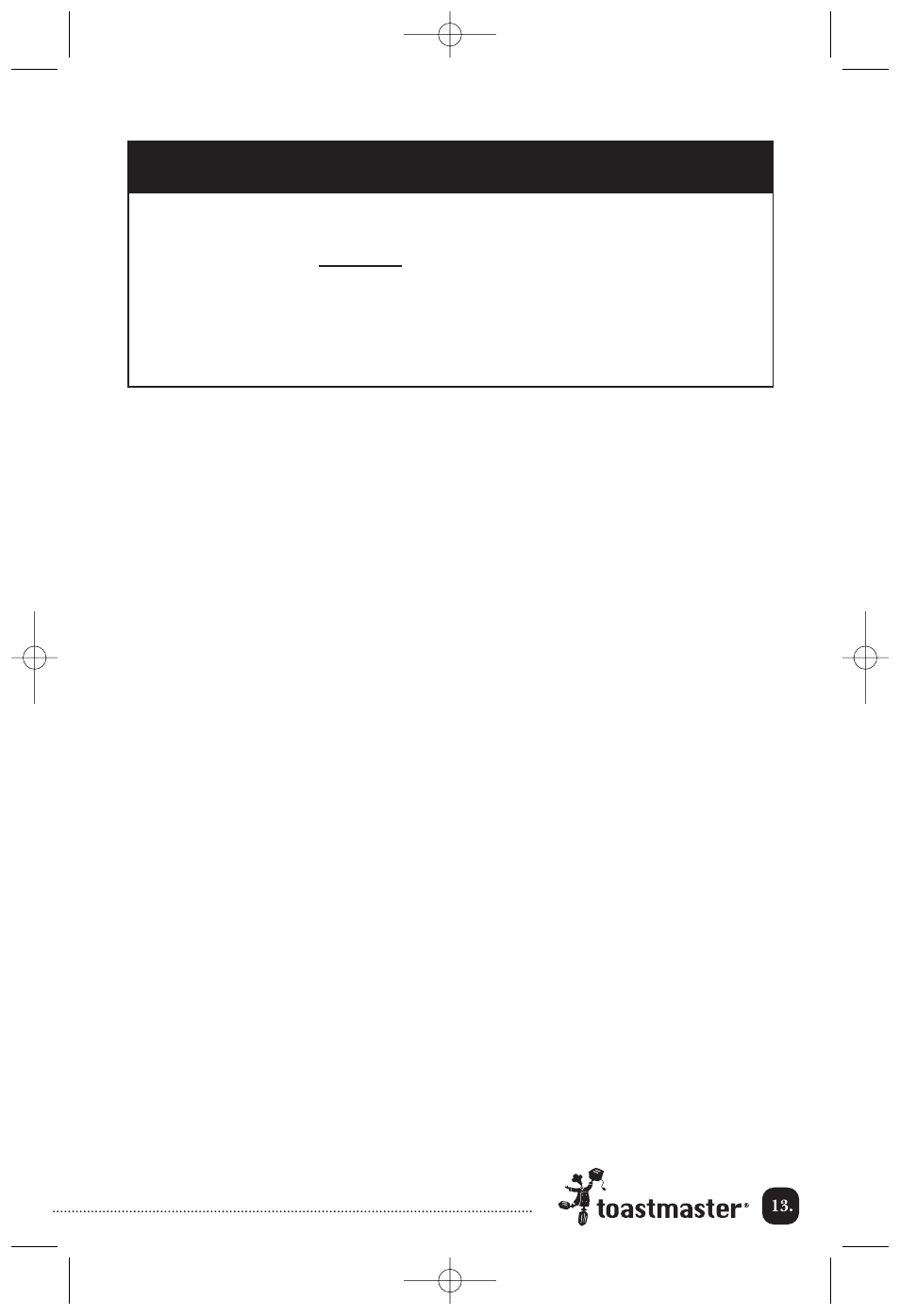 Important notice | Toastmaster TCM14BE User Manual | Page 14 / 16