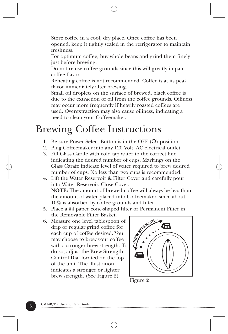 Brewing coffee instructions | Toastmaster TCM14BE User Manual | Page 7 / 16