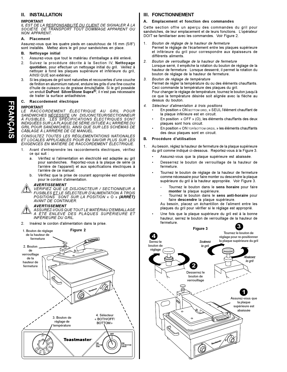 Français | Toastmaster A710UP User Manual | Page 6 / 12