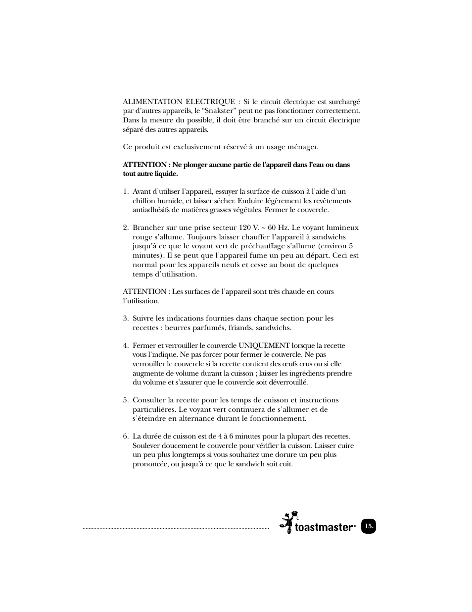 Toastmaster TSM2 User Manual | Page 16 / 42