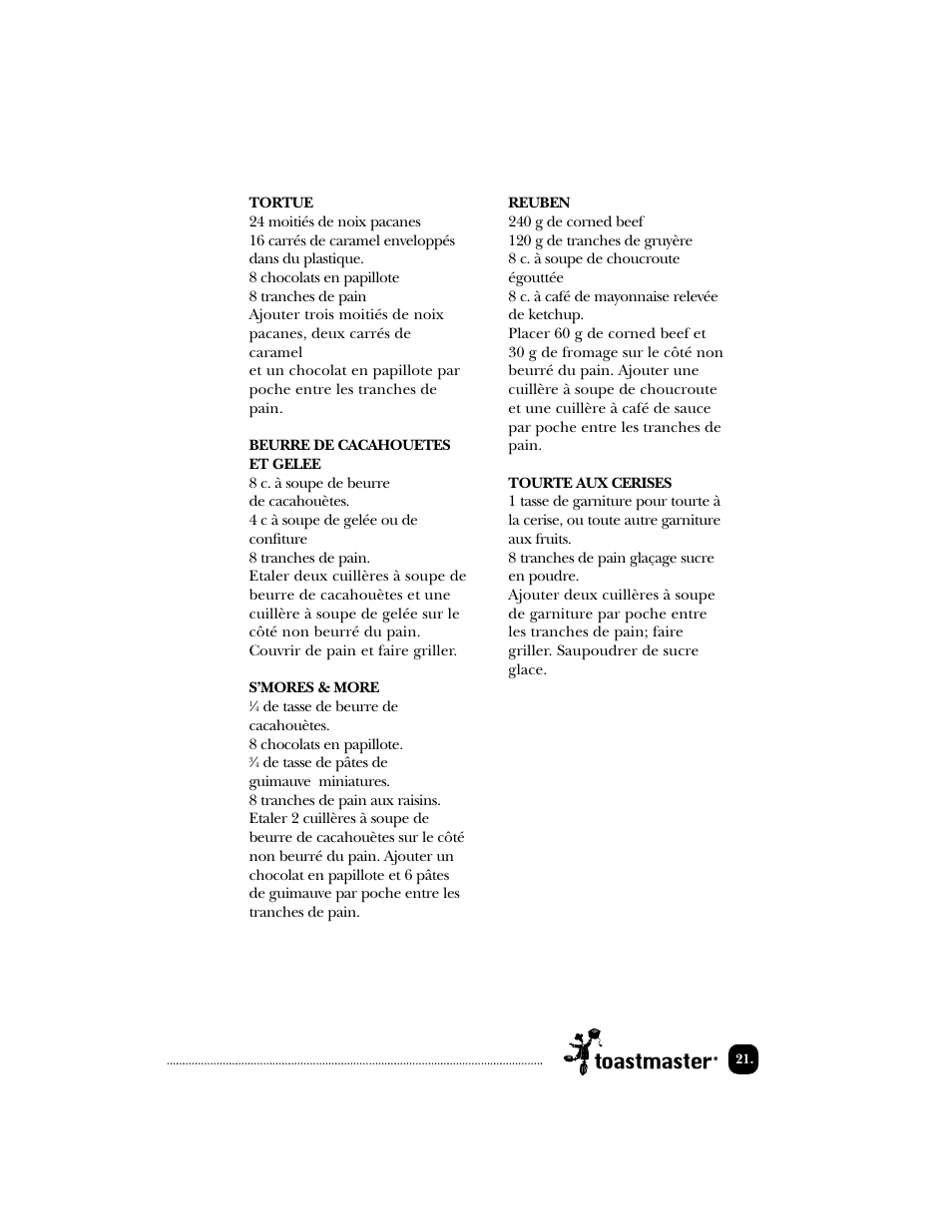 Toastmaster TSM2 User Manual | Page 22 / 42