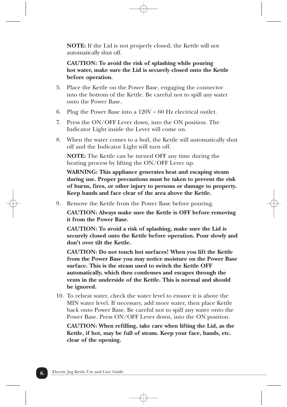 Toastmaster TMJK1CAN User Manual | Page 7 / 12