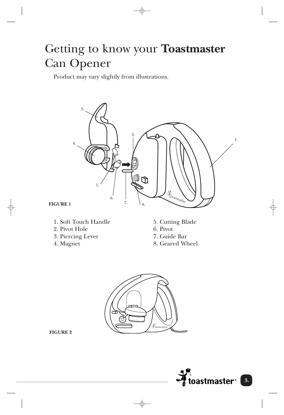 Getting to know your toastmaster can opener | Toastmaster 2244CAN User Manual | Page 4 / 9