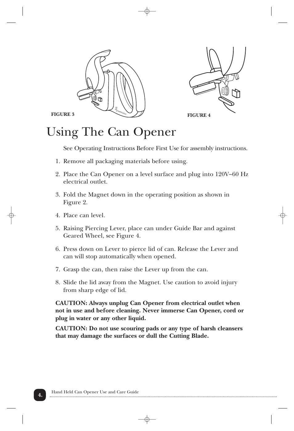 Using the can opener | Toastmaster 2244CAN User Manual | Page 5 / 9