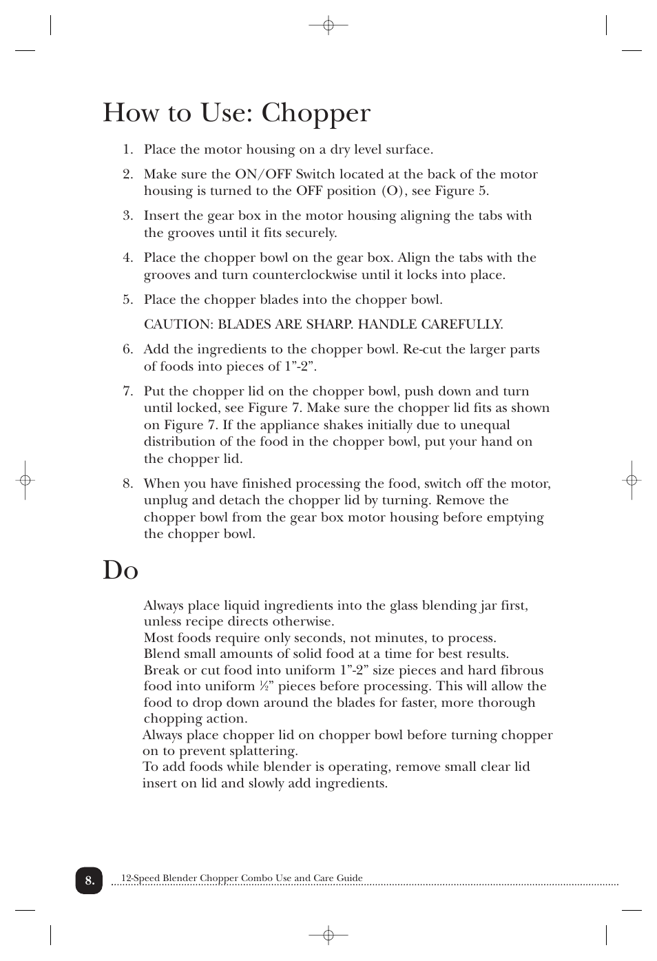 How to use: chopper | Toastmaster 1135CAN User Manual | Page 9 / 22