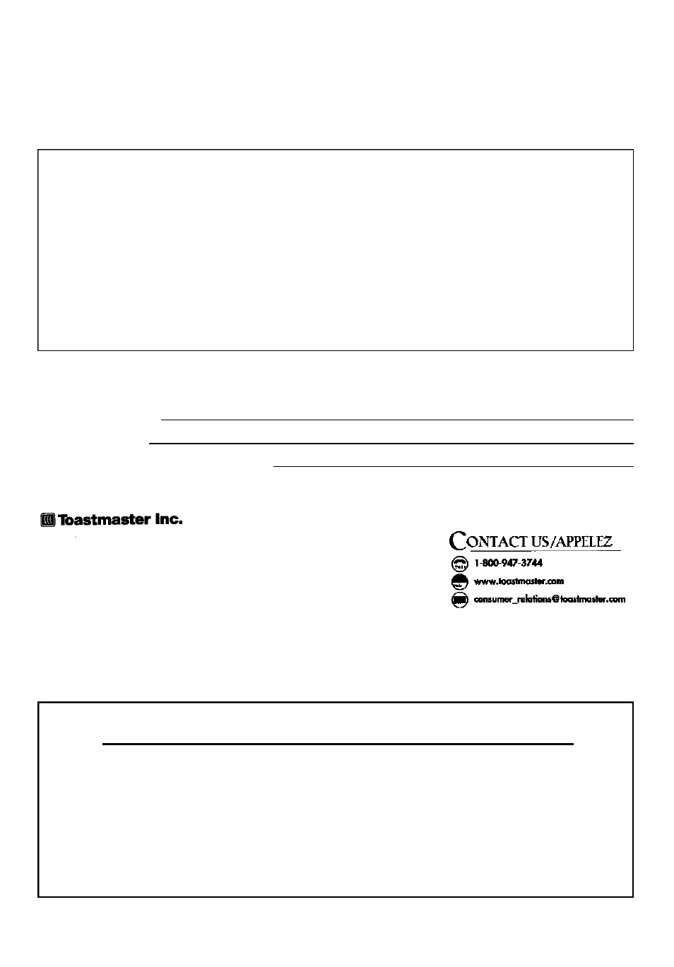 5one year limited warranty | Toastmaster 596P User Manual | Page 5 / 5