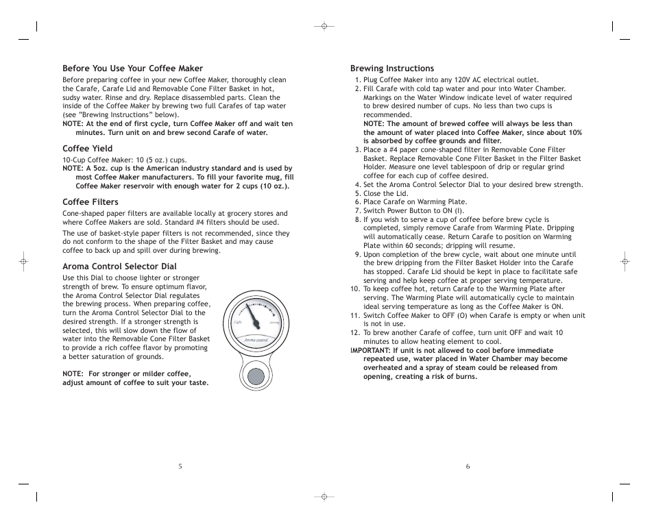 Toastmaster RHCMRET User Manual | Page 6 / 12