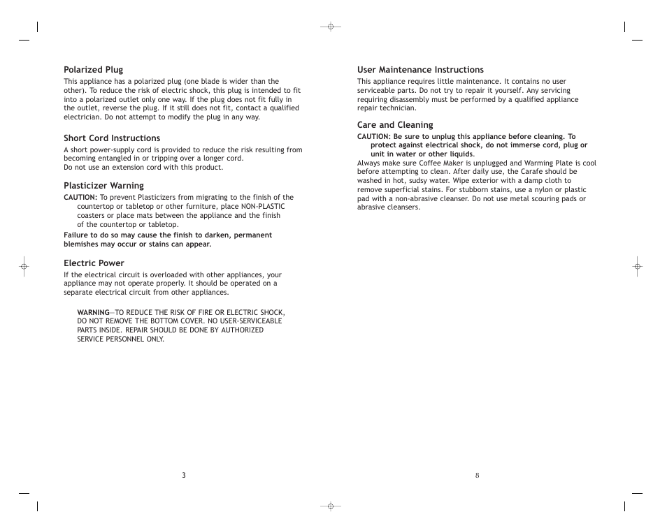 Toastmaster RHCMRET User Manual | Page 9 / 12